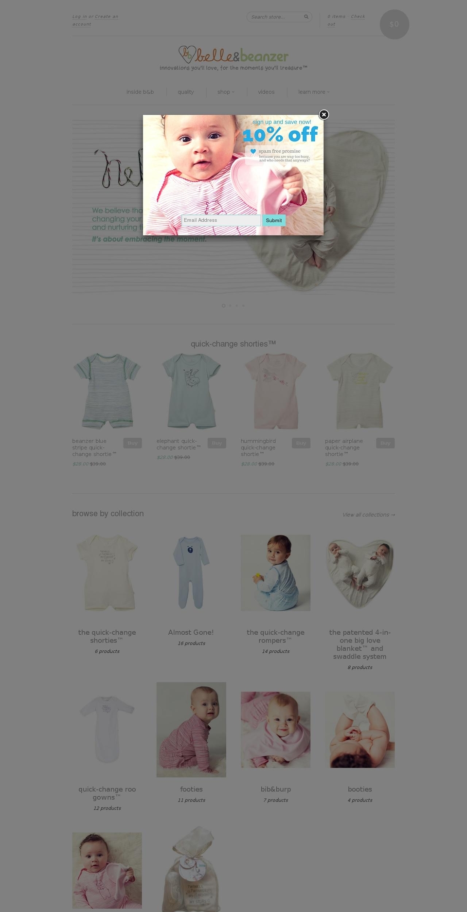 belleandbeanzer.com shopify website screenshot