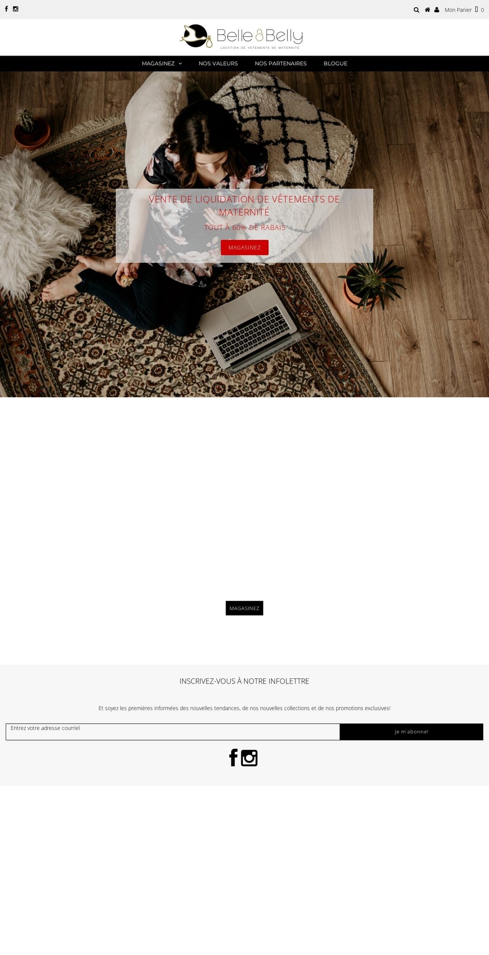 belleandbelly.com — Shopify storefront screenshot