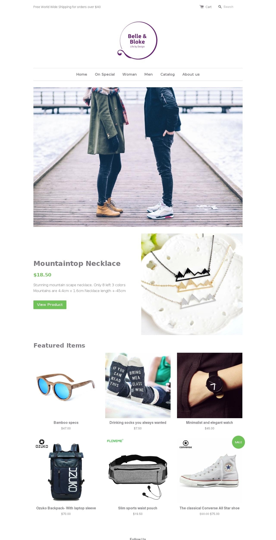belleandbloke.com — Shopify storefront screenshot