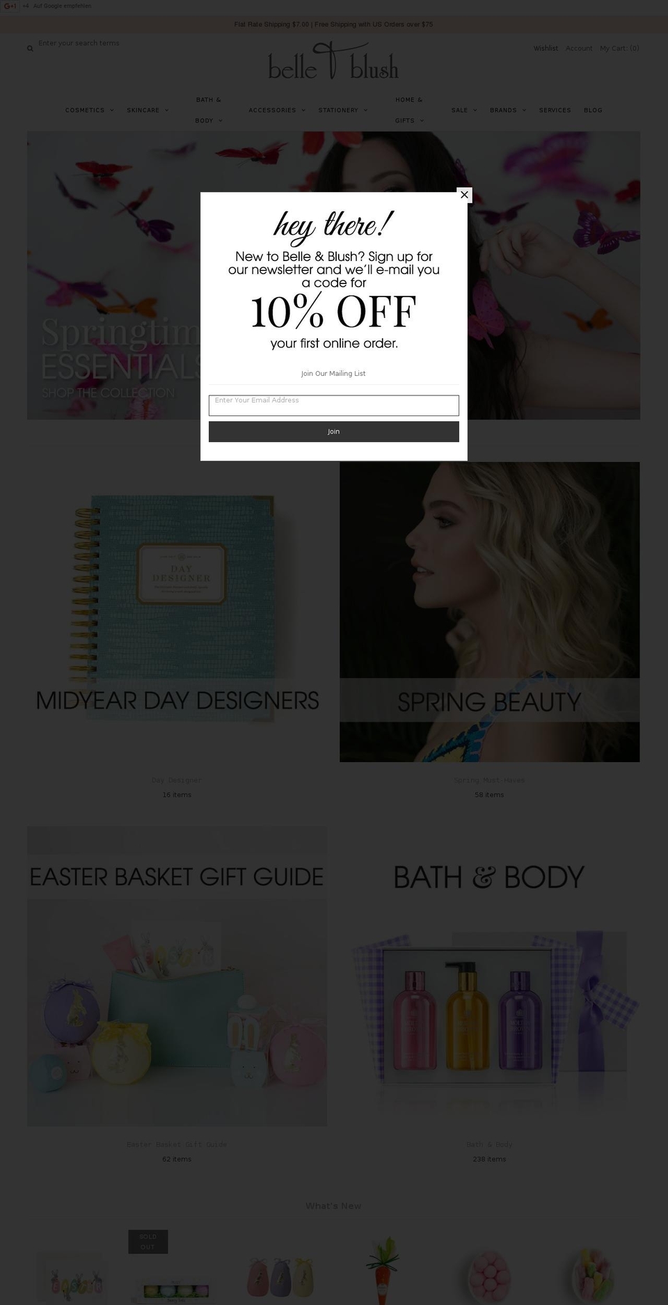 belleandblush.com shopify website screenshot