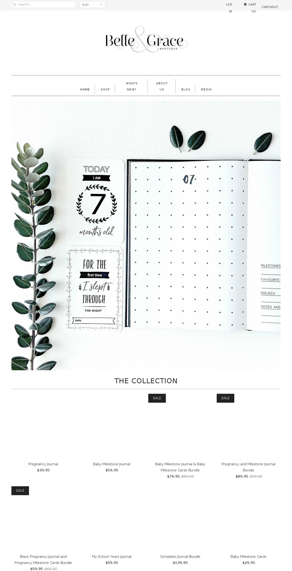 belleandgraceboutique.com — Shopify storefront screenshot