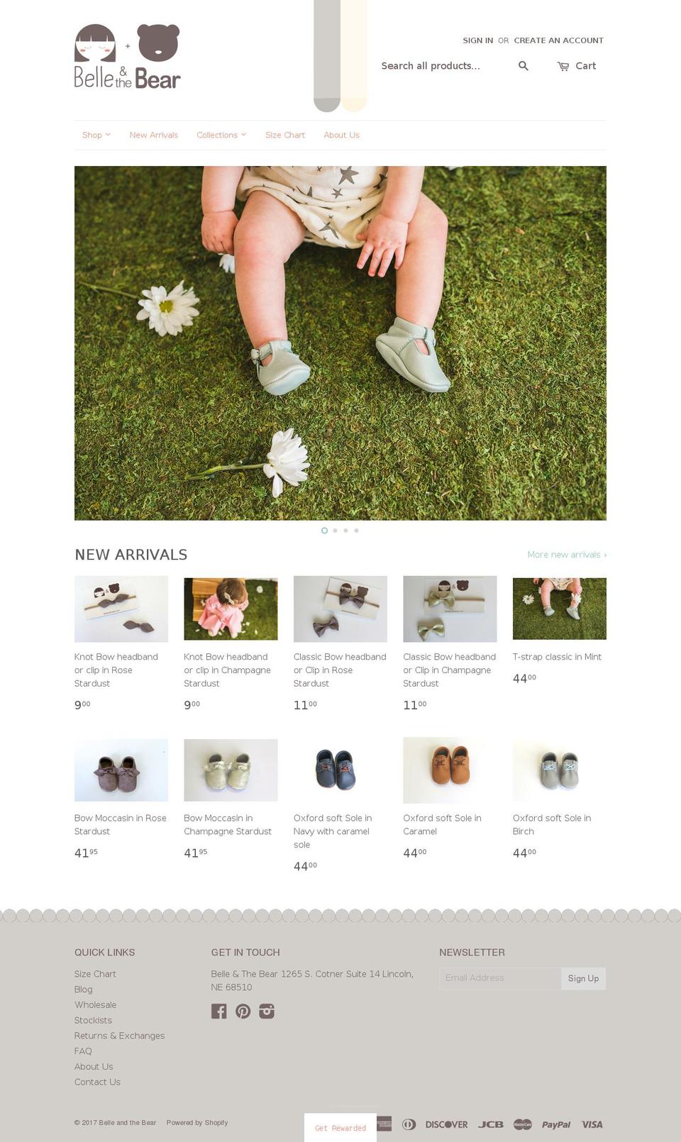 belleandthebear.com shopify website screenshot