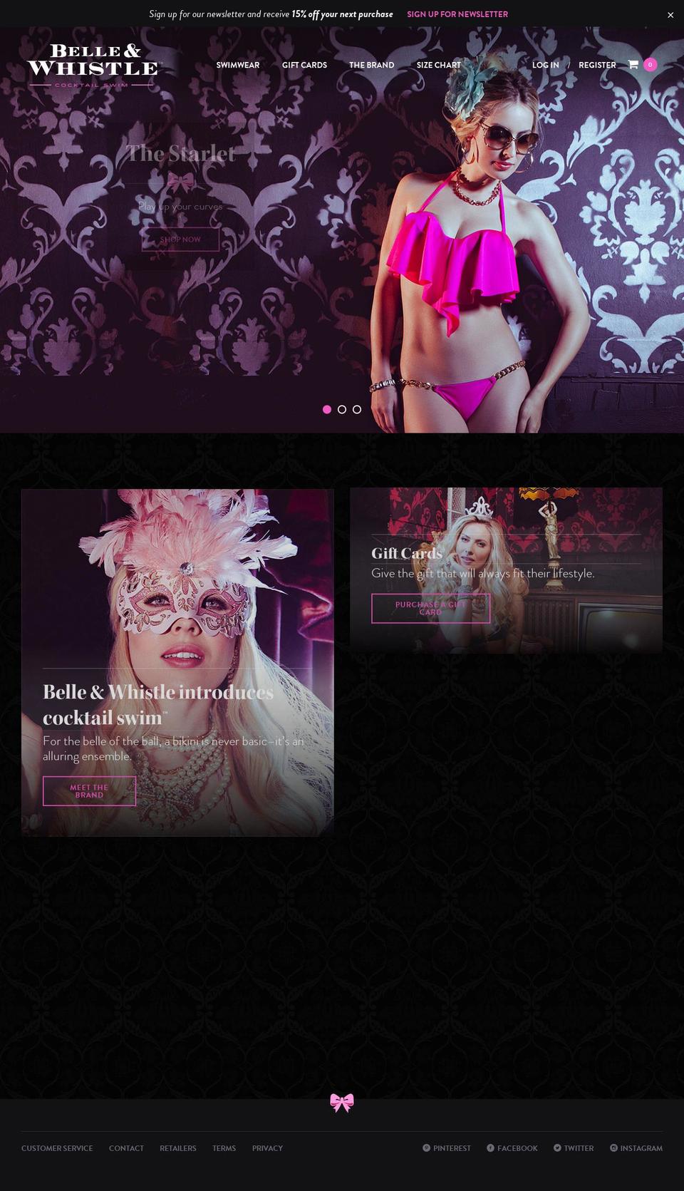 Belle \u0026 Whistle Theme 2016 Shopify theme site example belleandwhistleswimwear.com