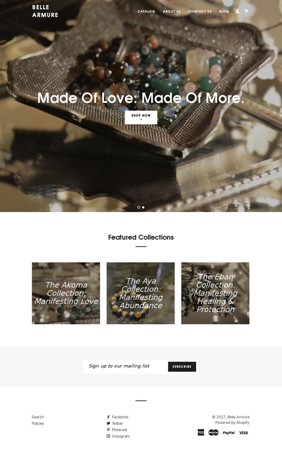 bellearmure.com shopify website screenshot