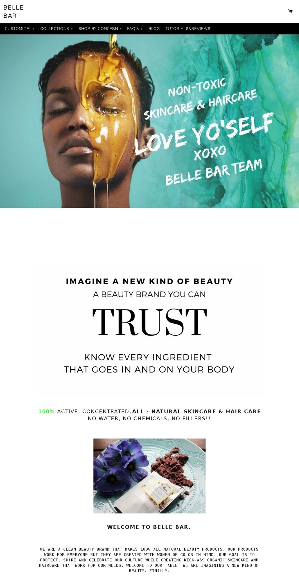 bellebarorganic.com — Shopify storefront screenshot