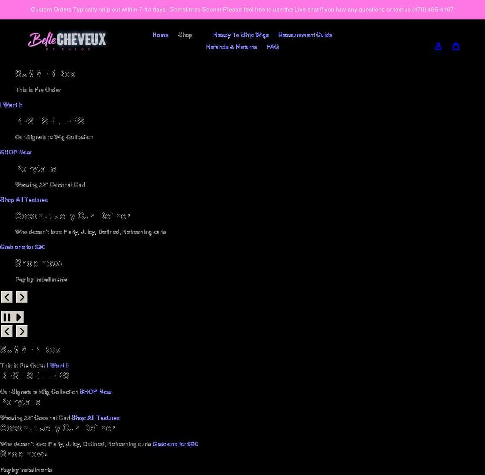 bellecheveuxbychloe.com shopify website screenshot