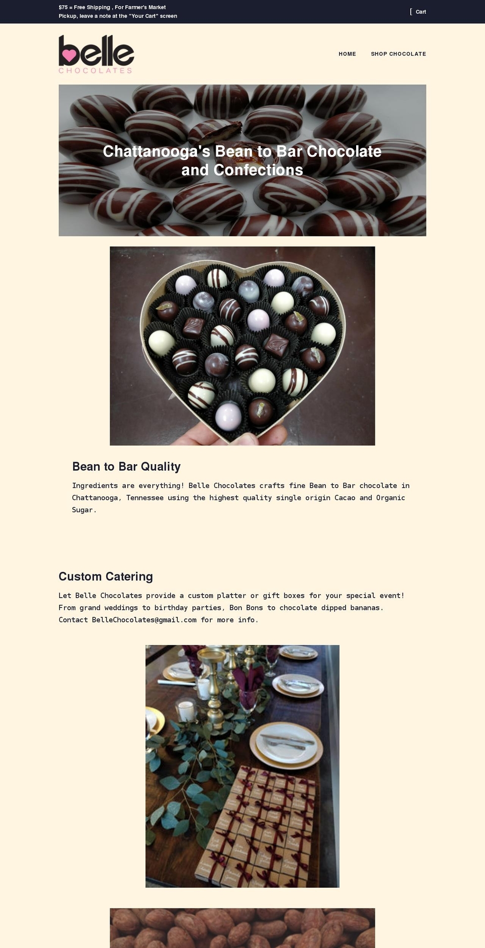 bellechocolates.com shopify website screenshot