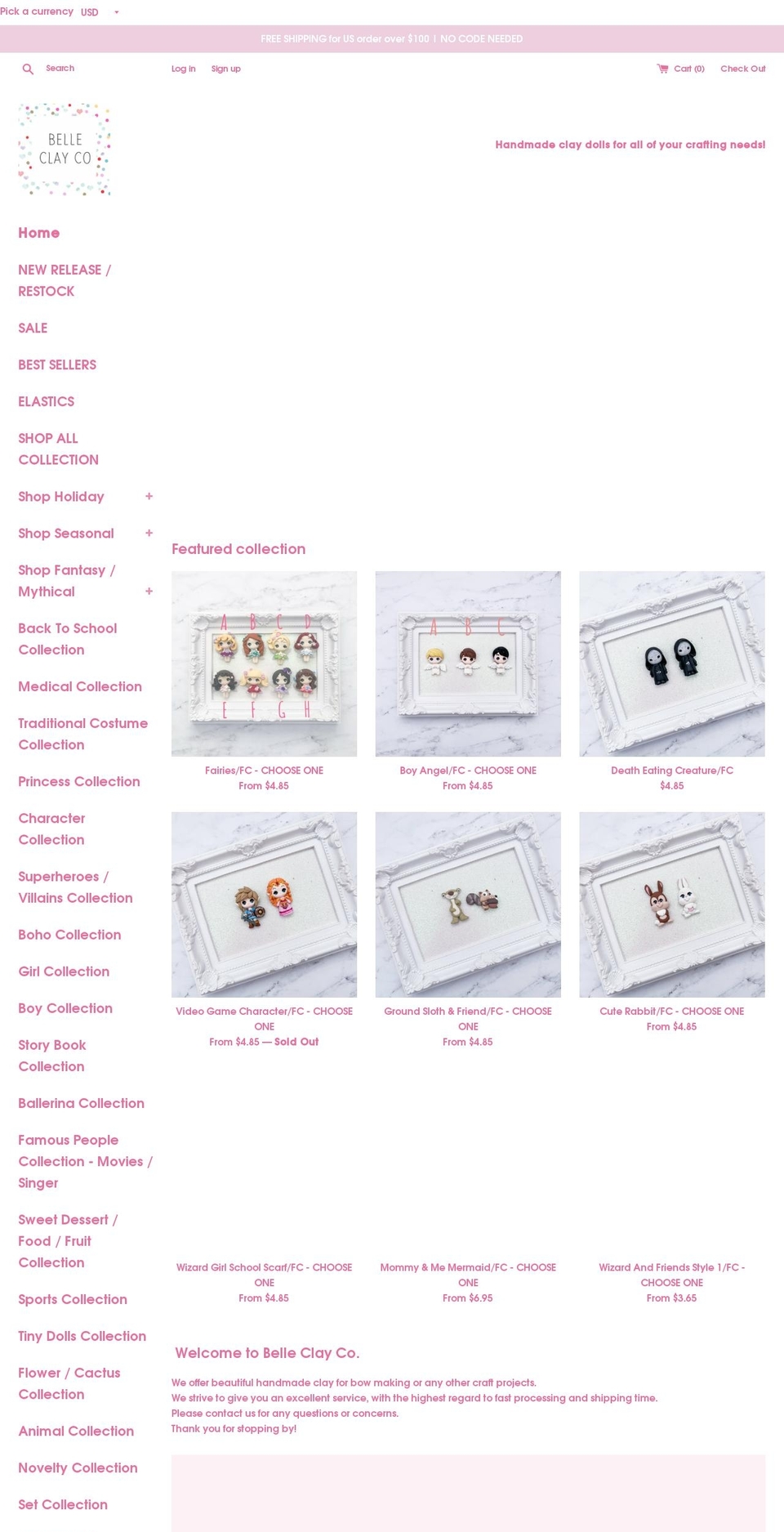 belleclayco.com — Shopify storefront screenshot
