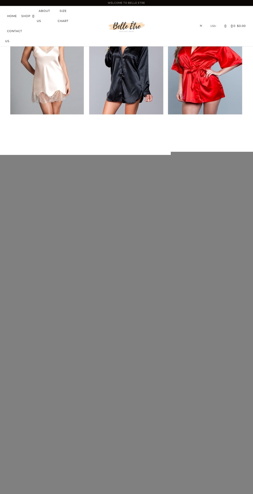 belleetre.com shopify website screenshot