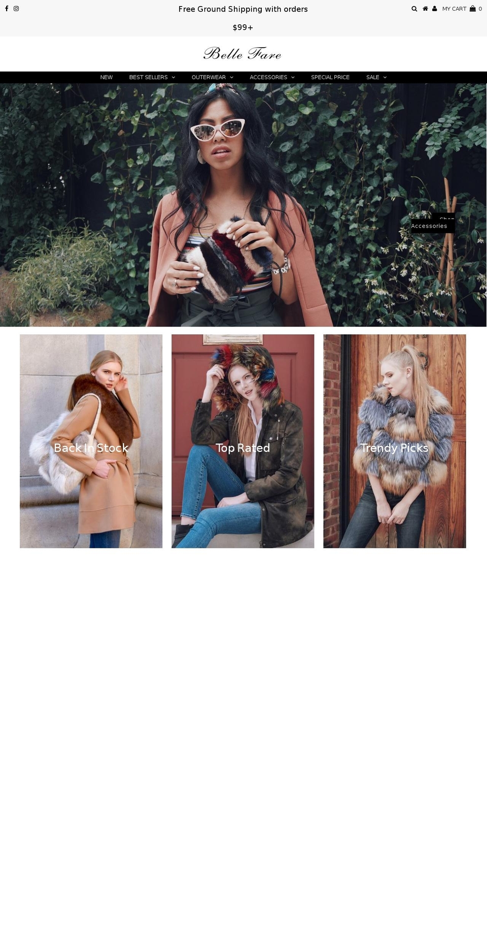 bellefareshop.com — Shopify storefront screenshot
