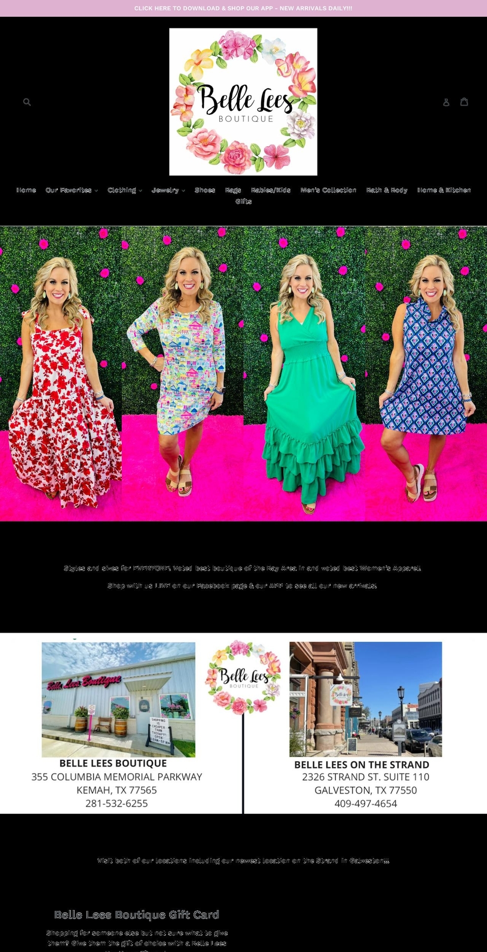 belleleesboutique.com — Shopify storefront screenshot