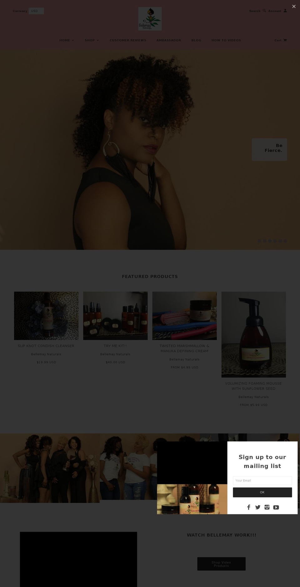 bellemaynaturals.com shopify website screenshot