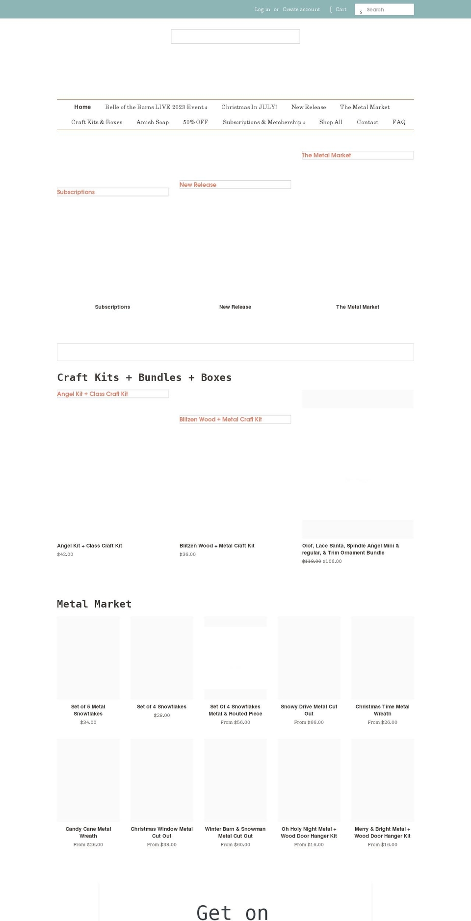 belleofthebarns.com shopify website screenshot