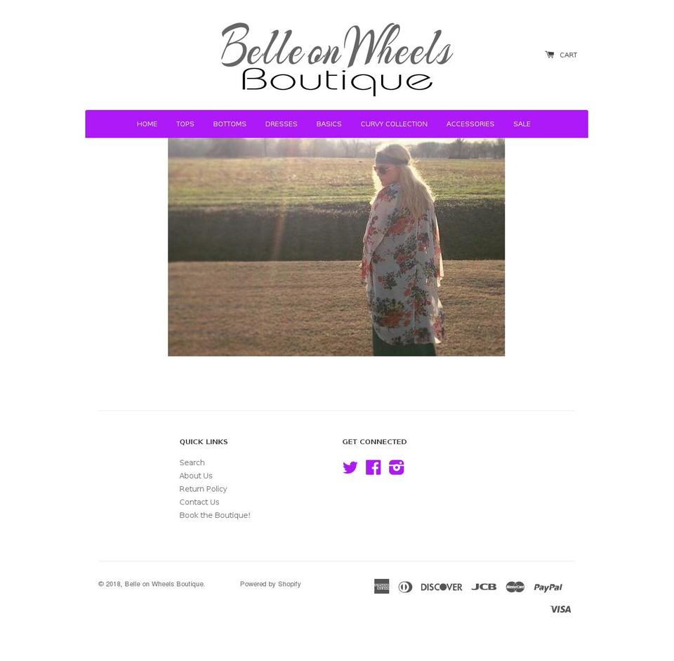 belleonwheelsboutique.com — Shopify storefront screenshot