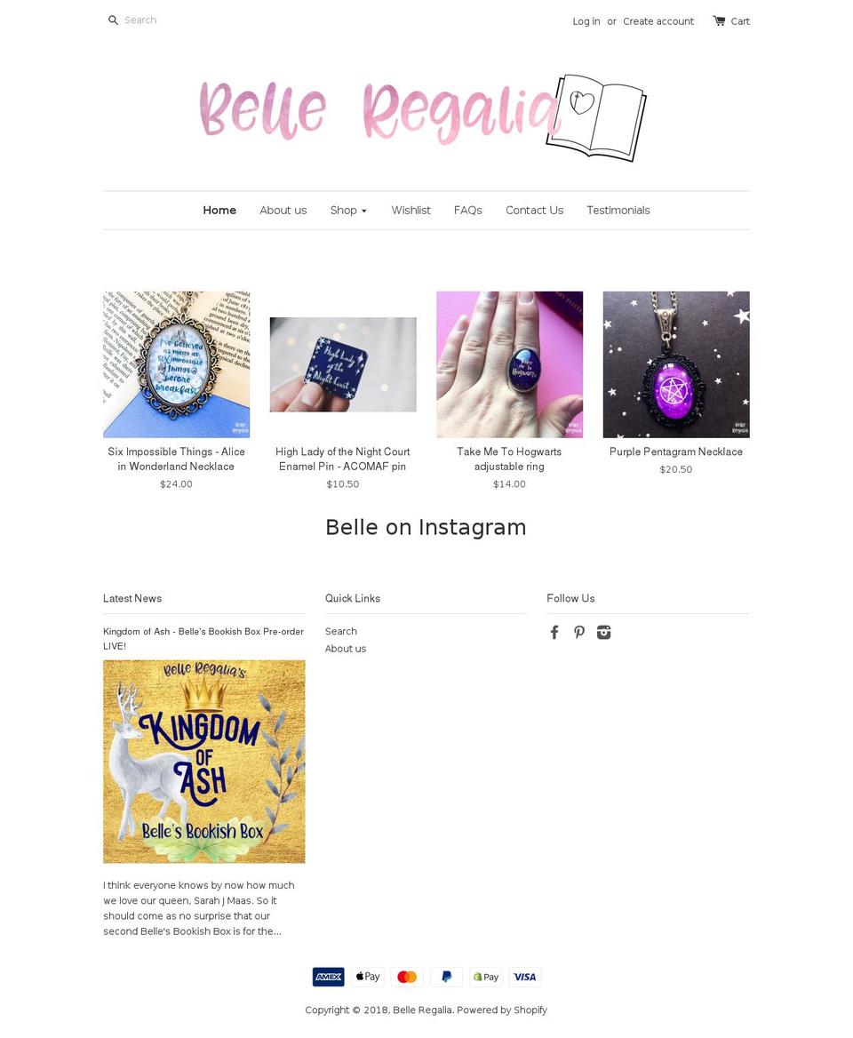 belleregalia.com — Shopify storefront screenshot