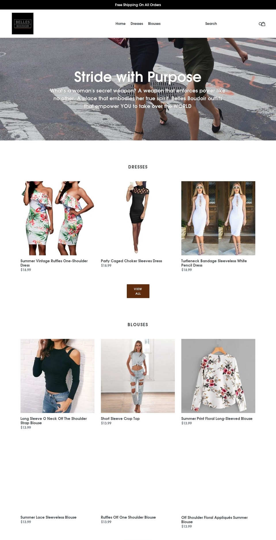 belles-boudoir.com shopify website screenshot