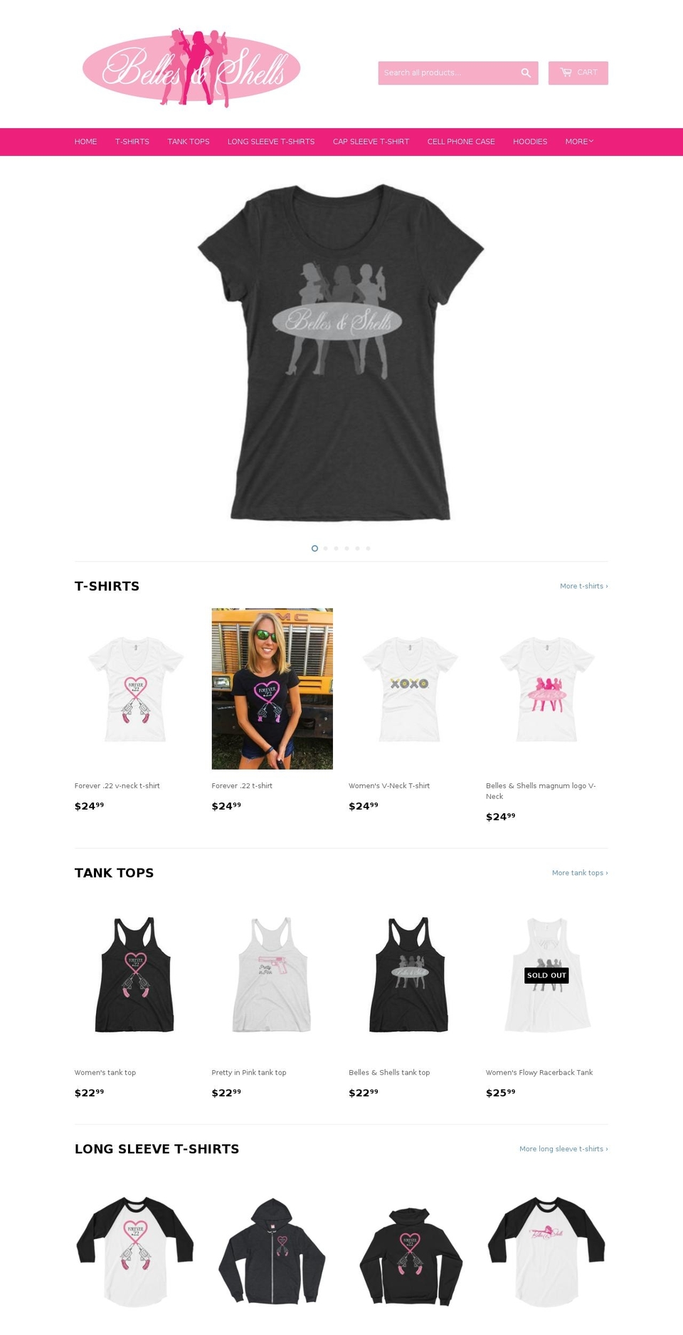 bellesandshells.com — Shopify storefront screenshot