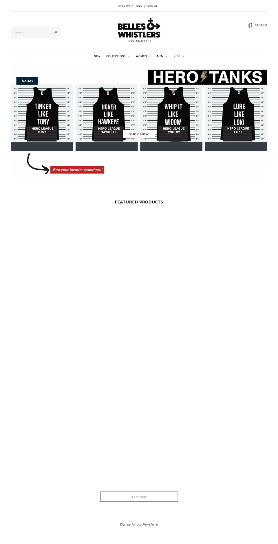 bellesandwhistlers.com — Shopify storefront screenshot
