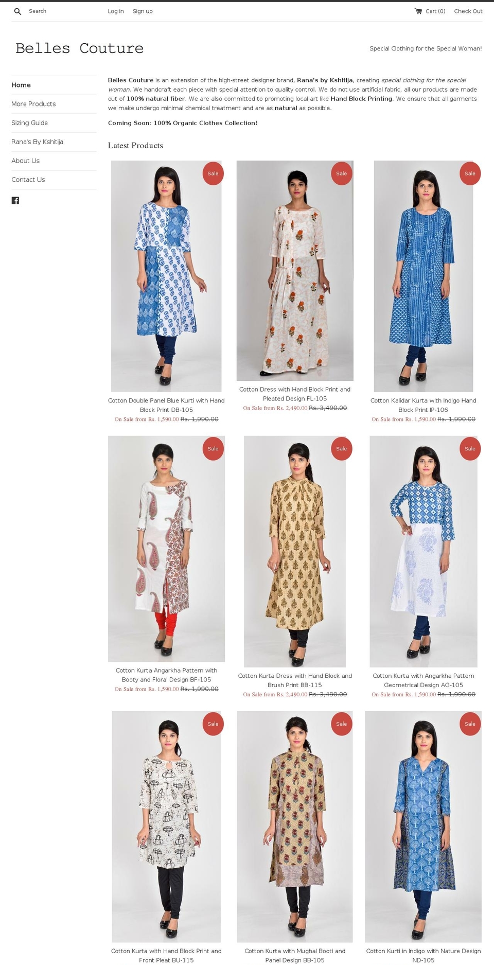 bellescouture.com shopify website screenshot