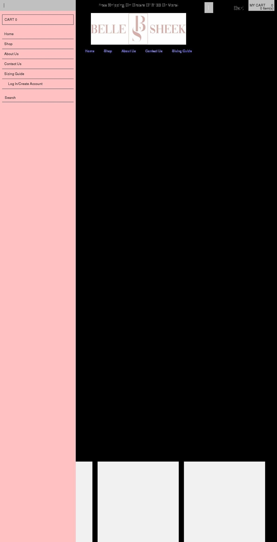 bellesheek.com shopify website screenshot