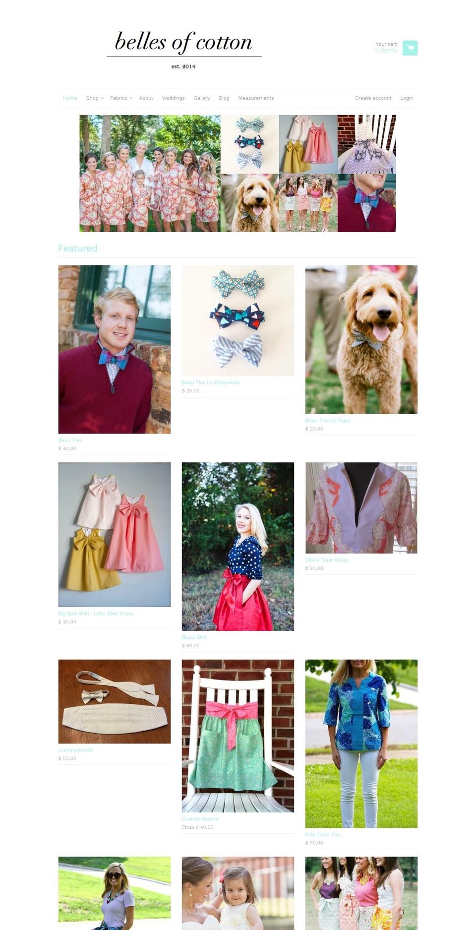 bellesofcotton.com — Shopify storefront screenshot