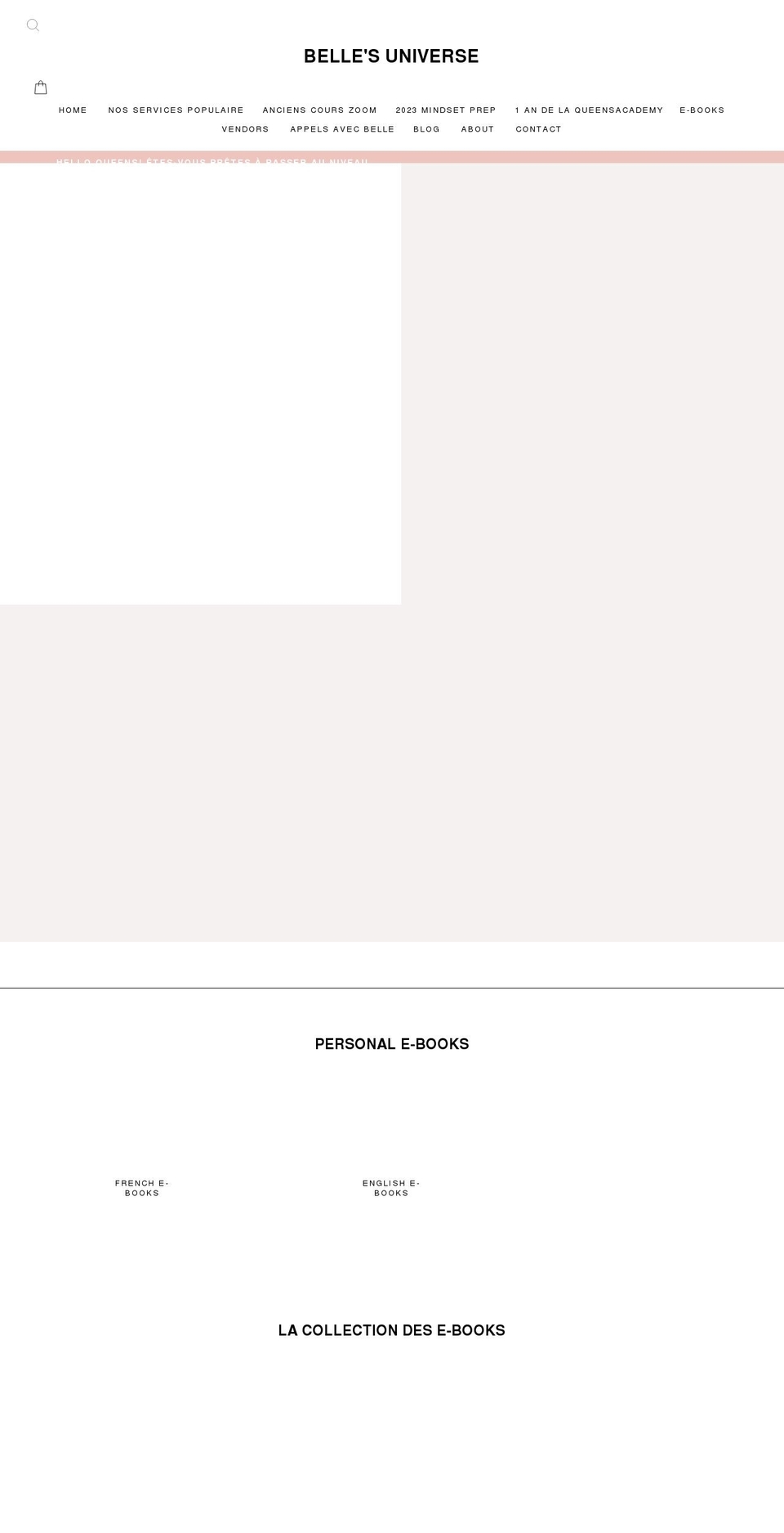bellesuniverse.com shopify website screenshot