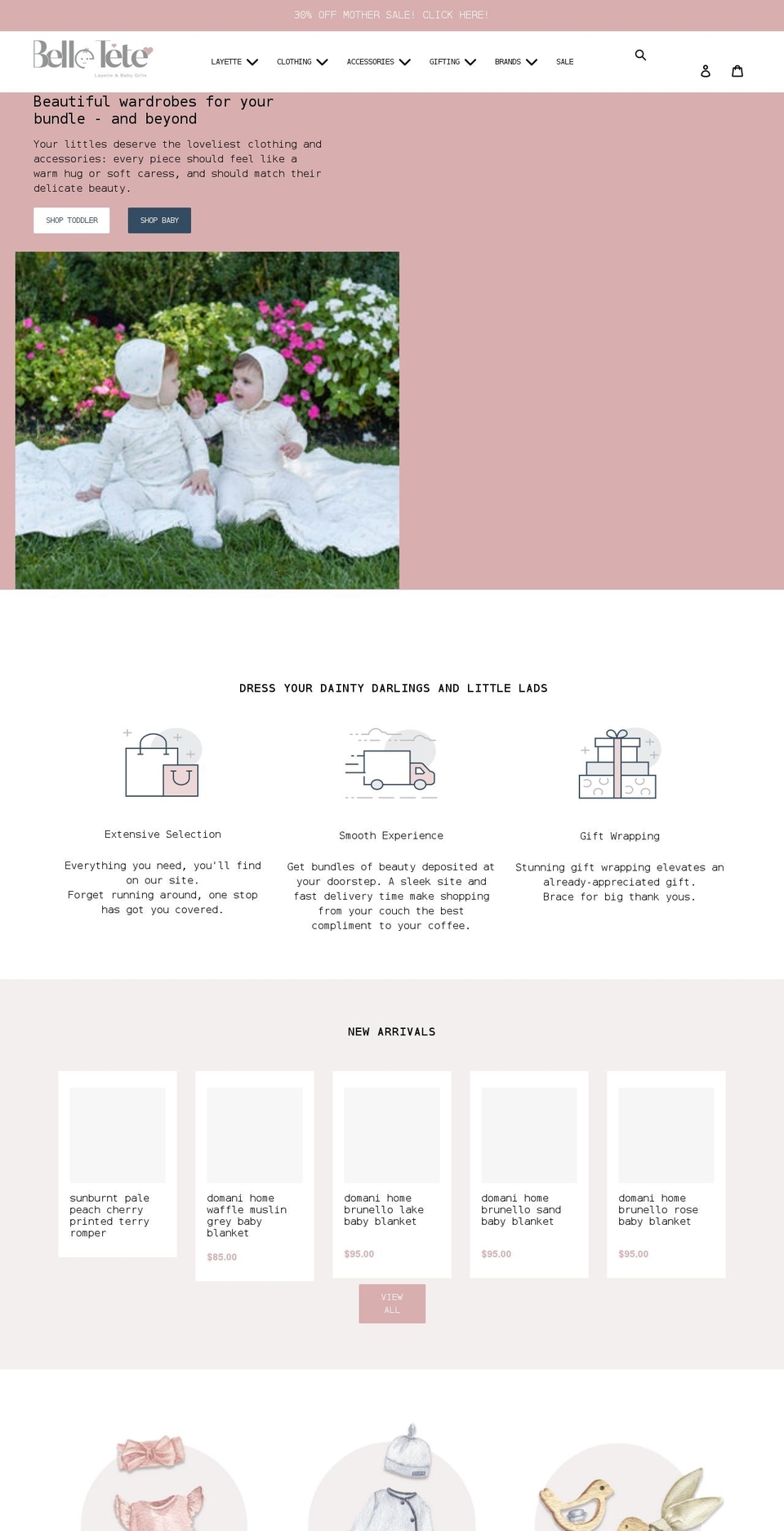 belletetebaby.com shopify website screenshot