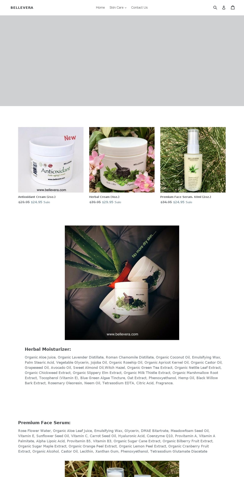 bellevera.com — Shopify storefront screenshot