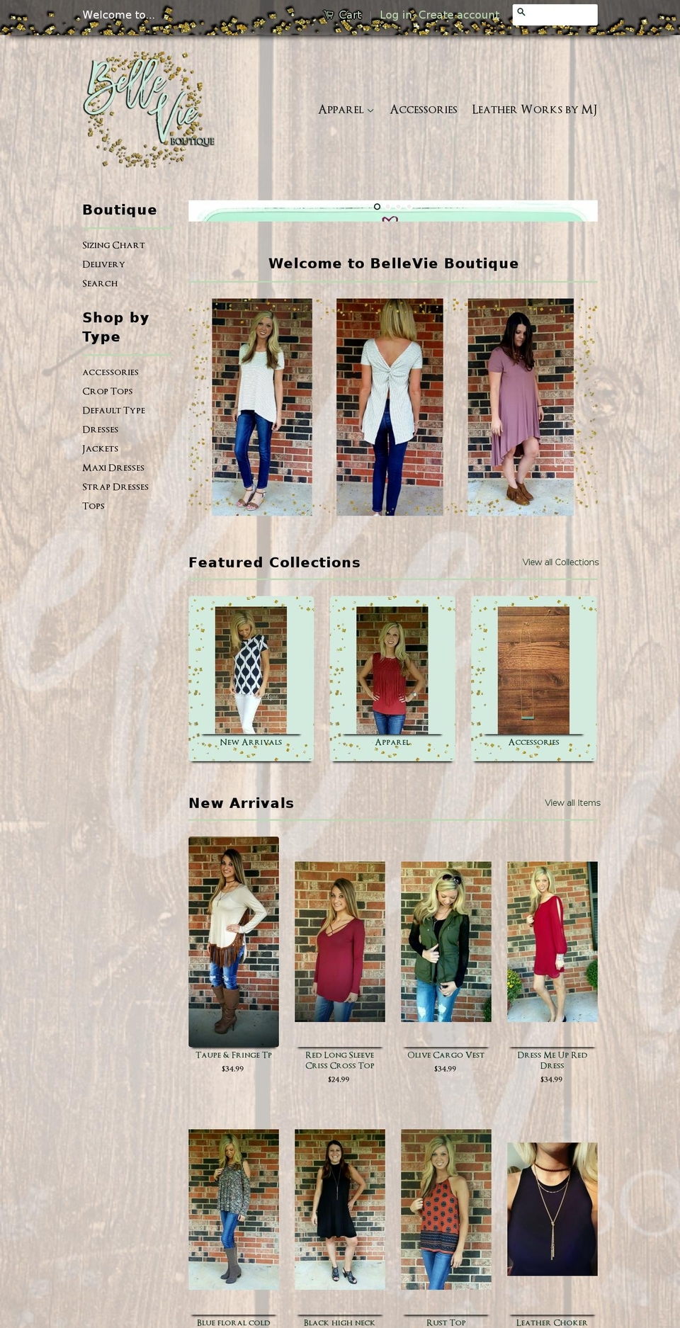 bellevieboutique.com shopify website screenshot