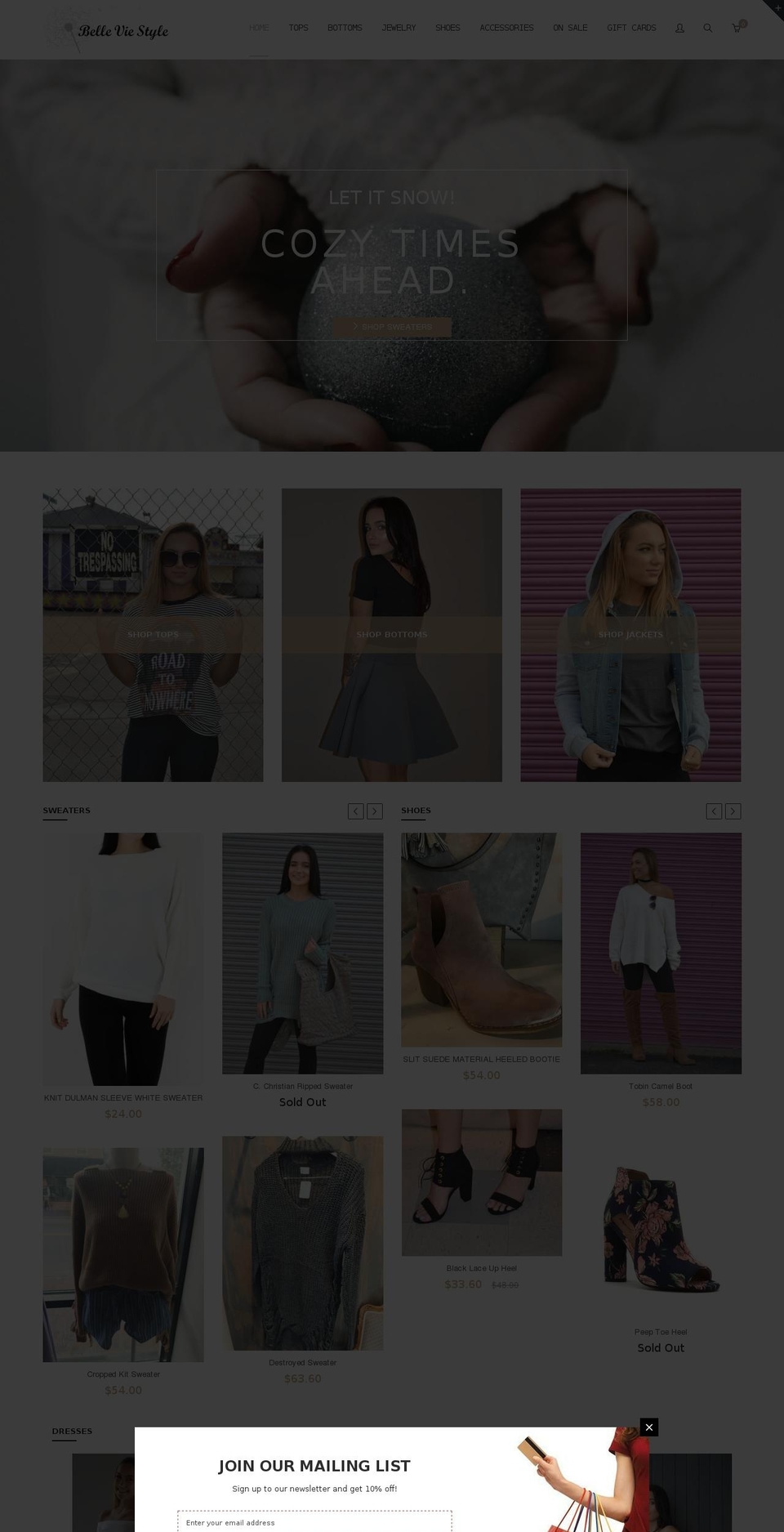 Belle Vie Shopify theme site example belleviestyle.com