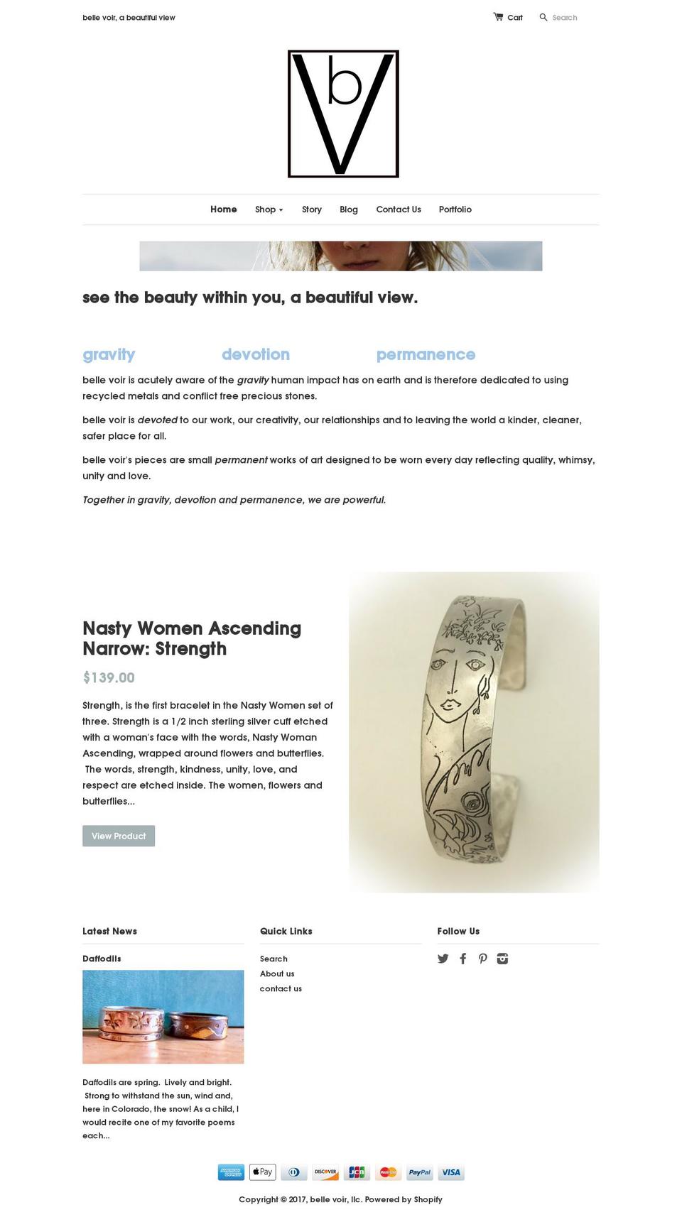 bellevoirgallery.com shopify website screenshot