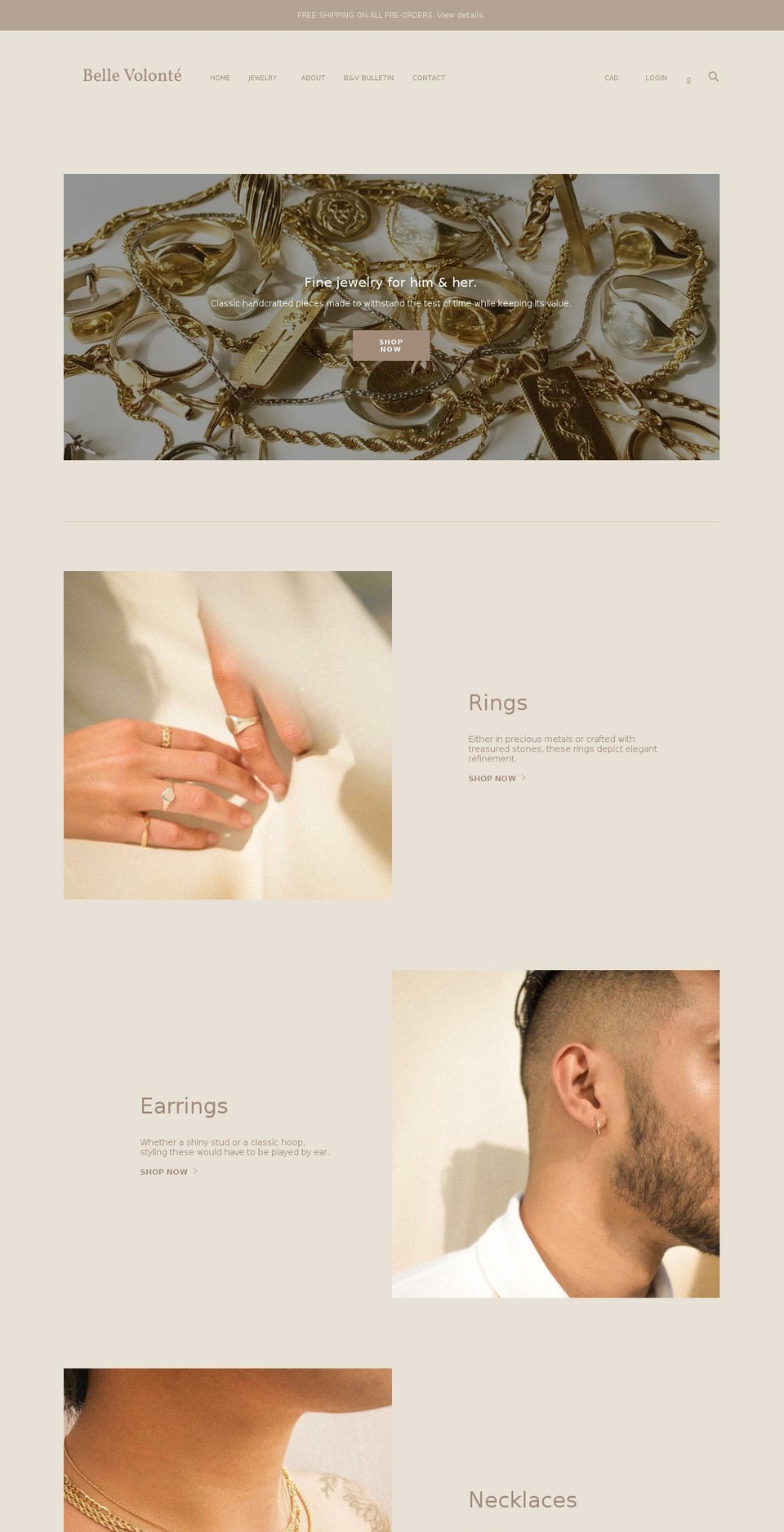 bellevolonte.com — Shopify storefront screenshot