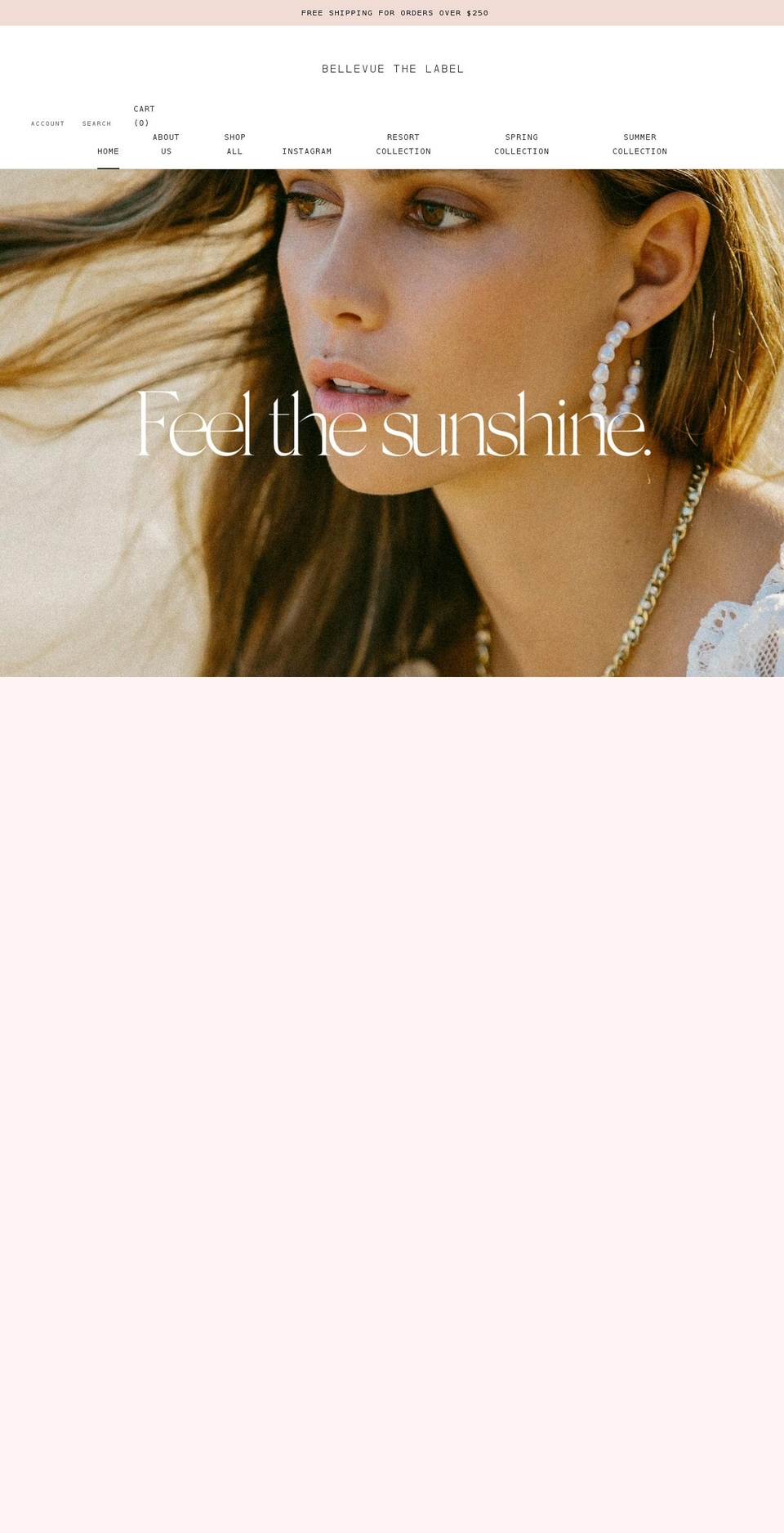 bellevuethelabel.com shopify website screenshot