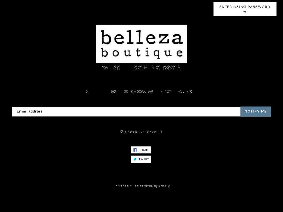 bellezaboutique.co.nz shopify website screenshot