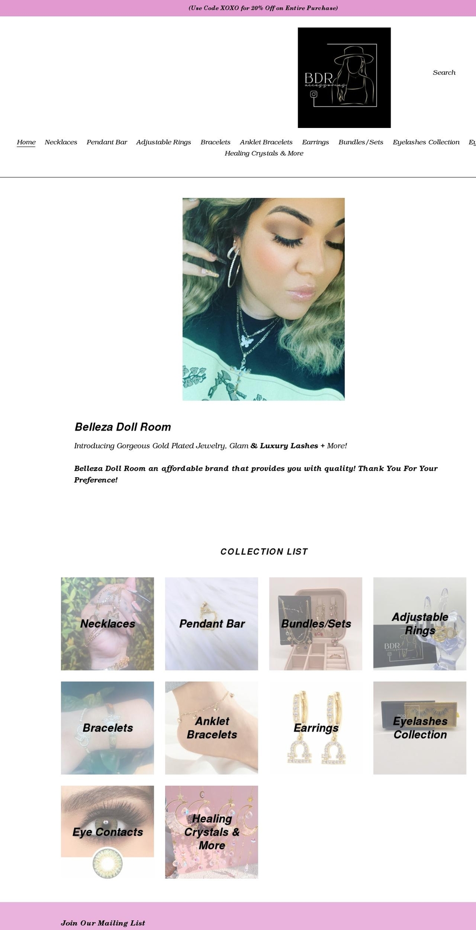 bellezadollroom.com shopify website screenshot