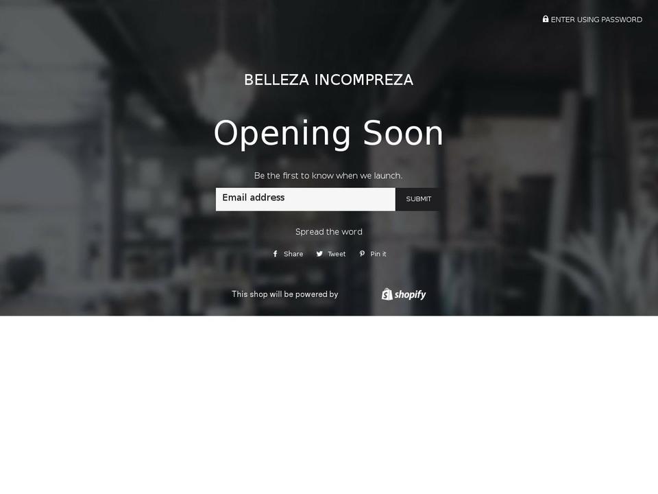 bellezaincompreza.com — Shopify storefront screenshot