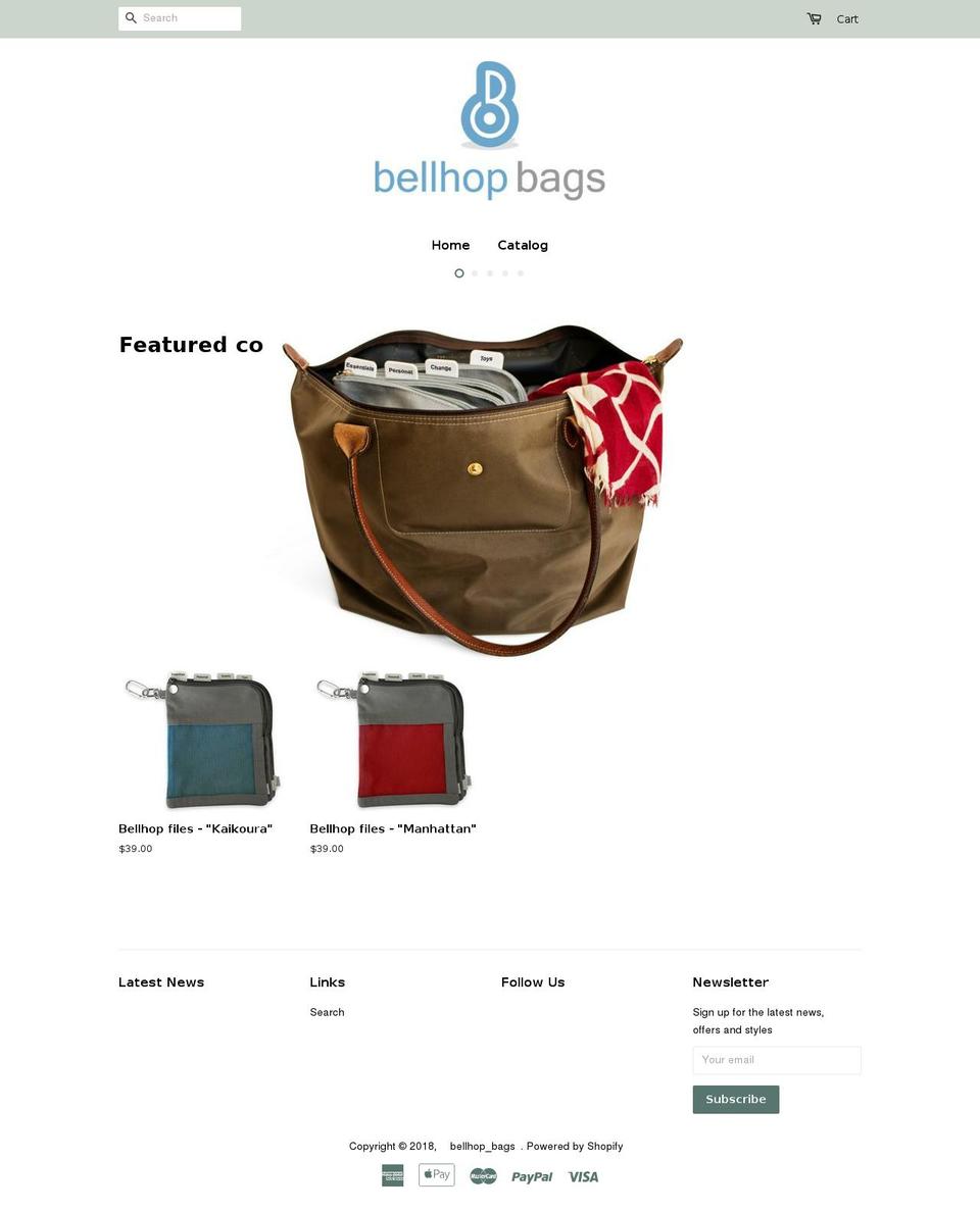 bellhopbags.com.au shopify website screenshot