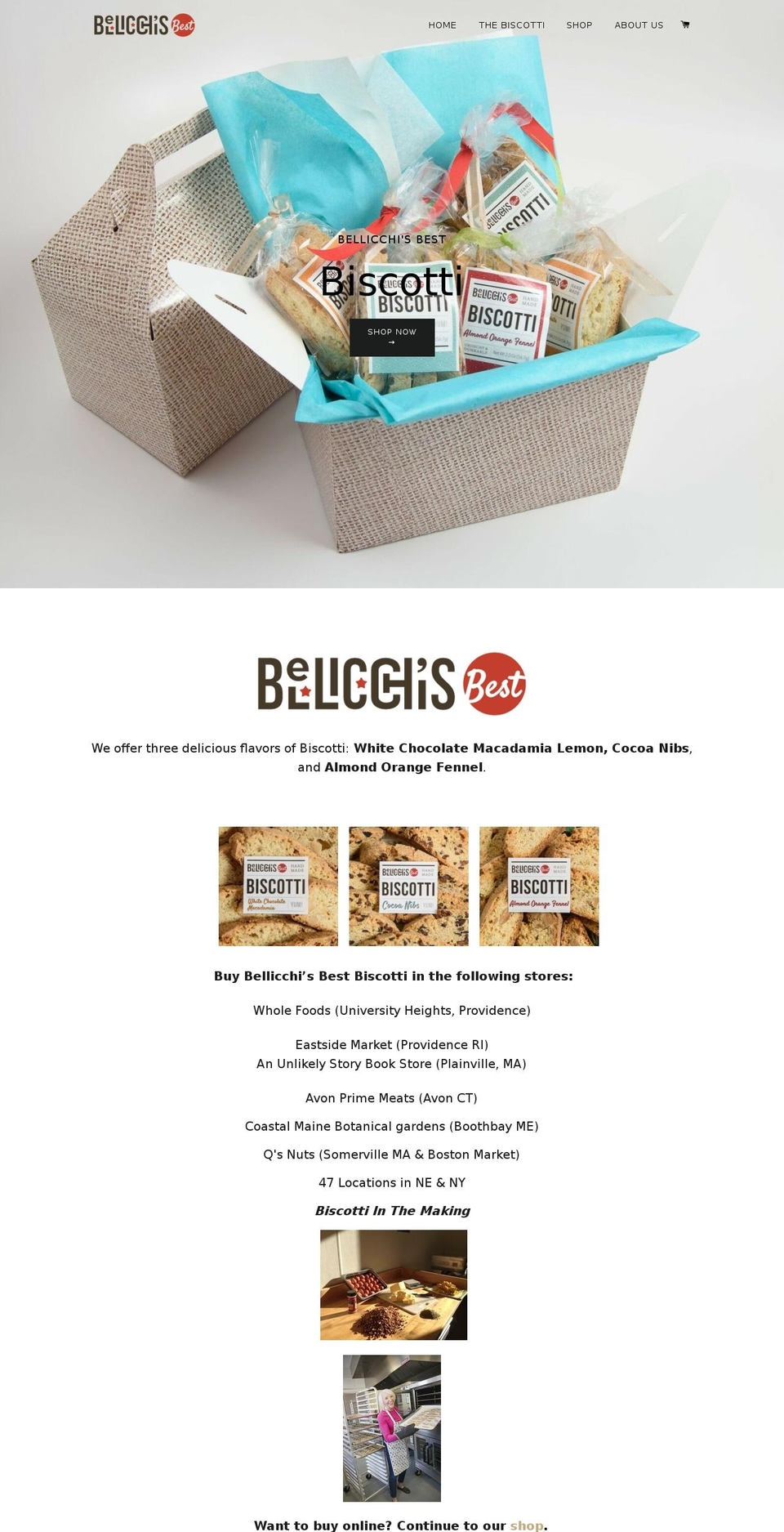 Brooklyn Shopify theme site example bellicchis.com