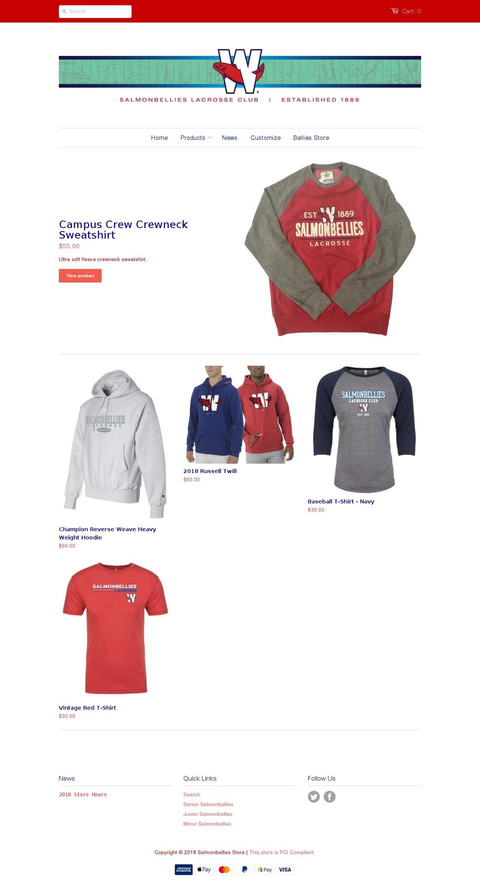 belliesstore.ca shopify website screenshot