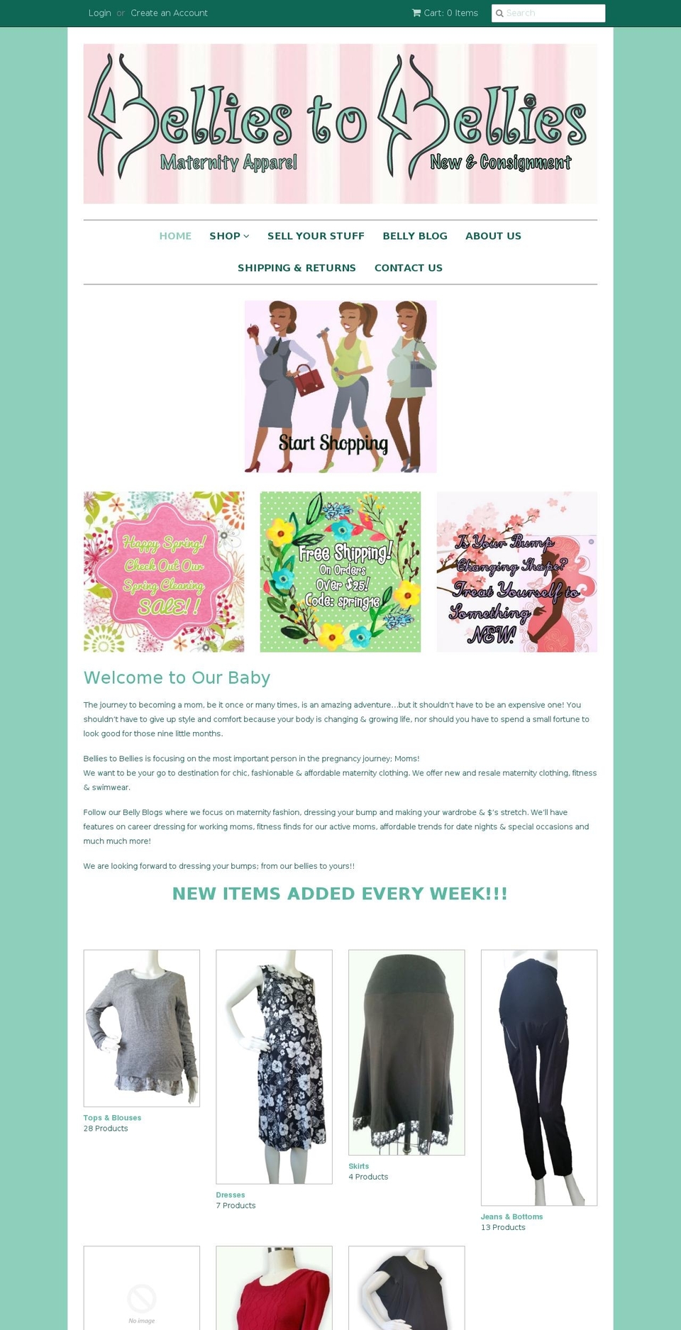 belliestobellies.com shopify website screenshot