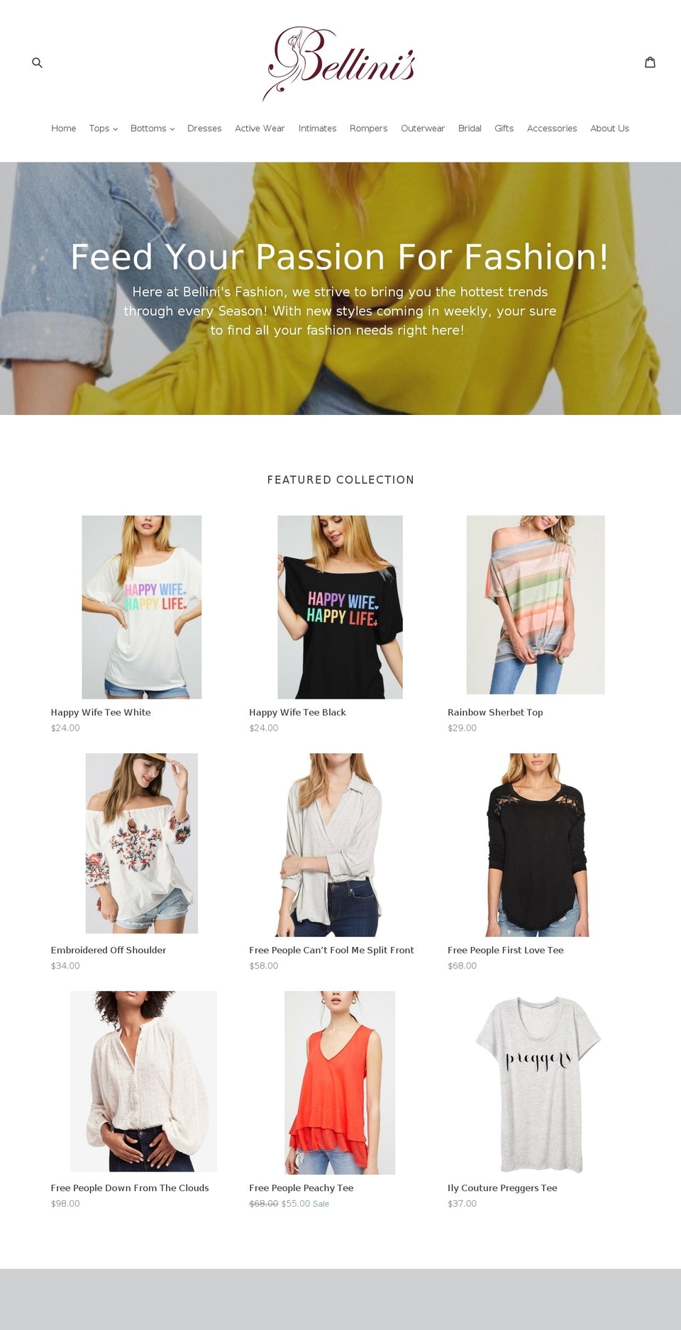 bellinisfashion.com — Shopify storefront screenshot