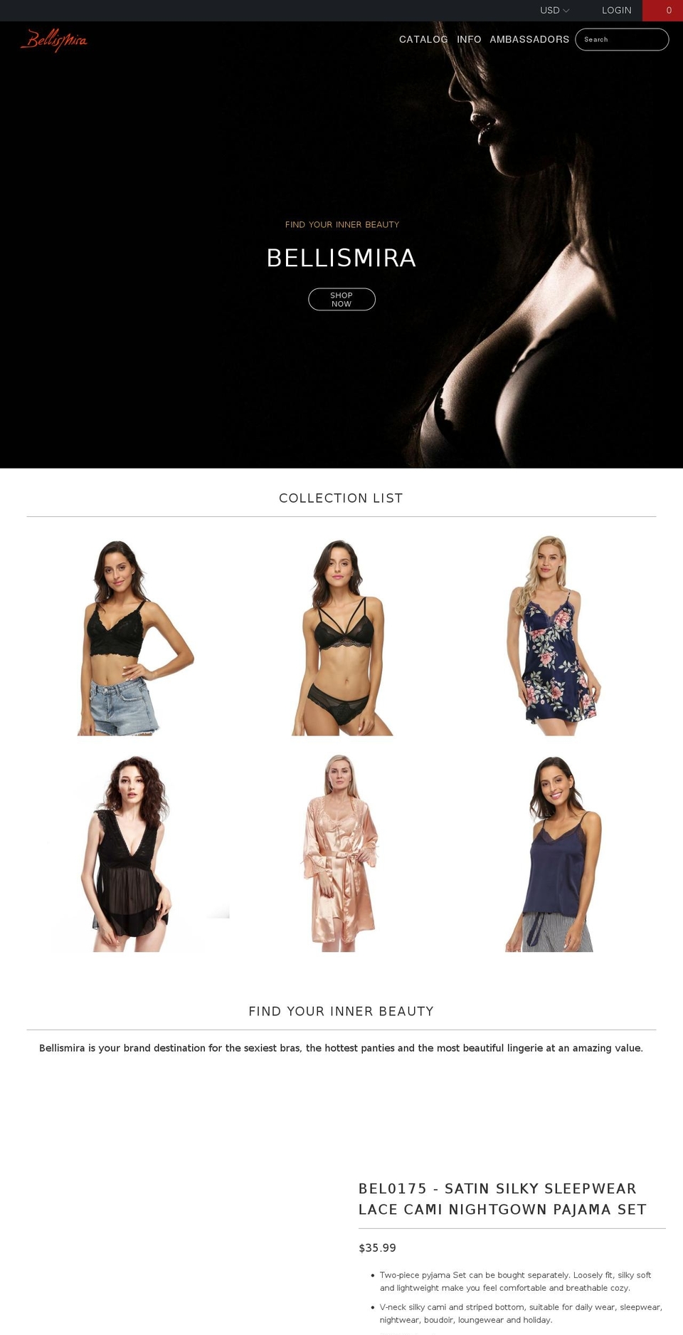 bellismira.com — Shopify storefront screenshot