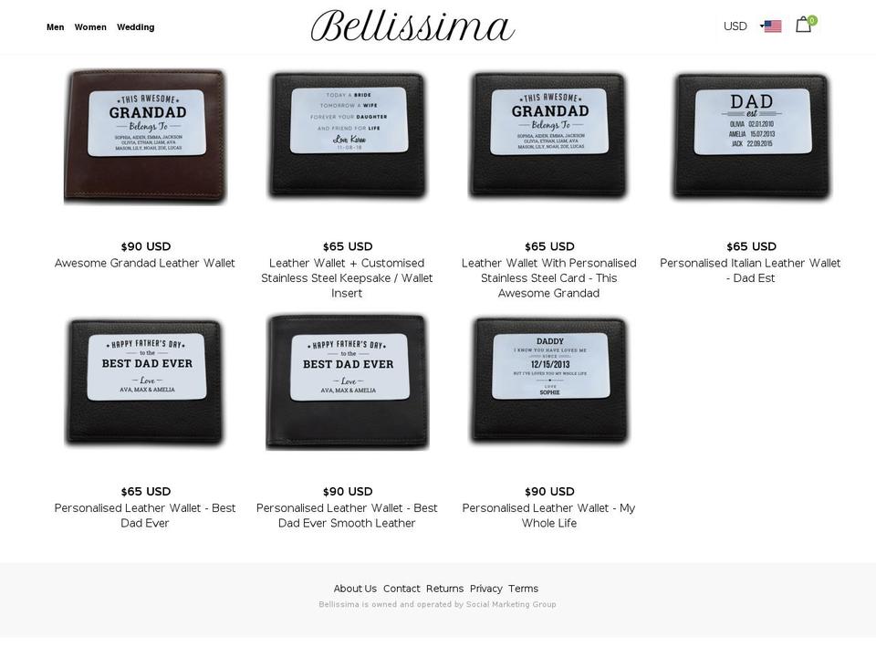 bellissima.co shopify website screenshot