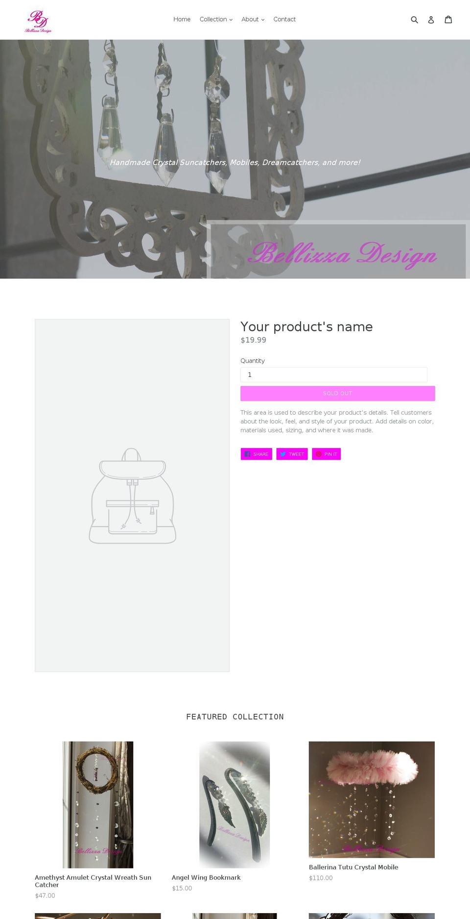 bellizzadesign.com — Shopify storefront screenshot