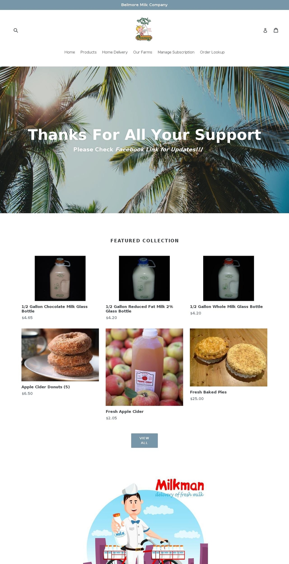 bellmoremilkcompany.com — Shopify storefront screenshot