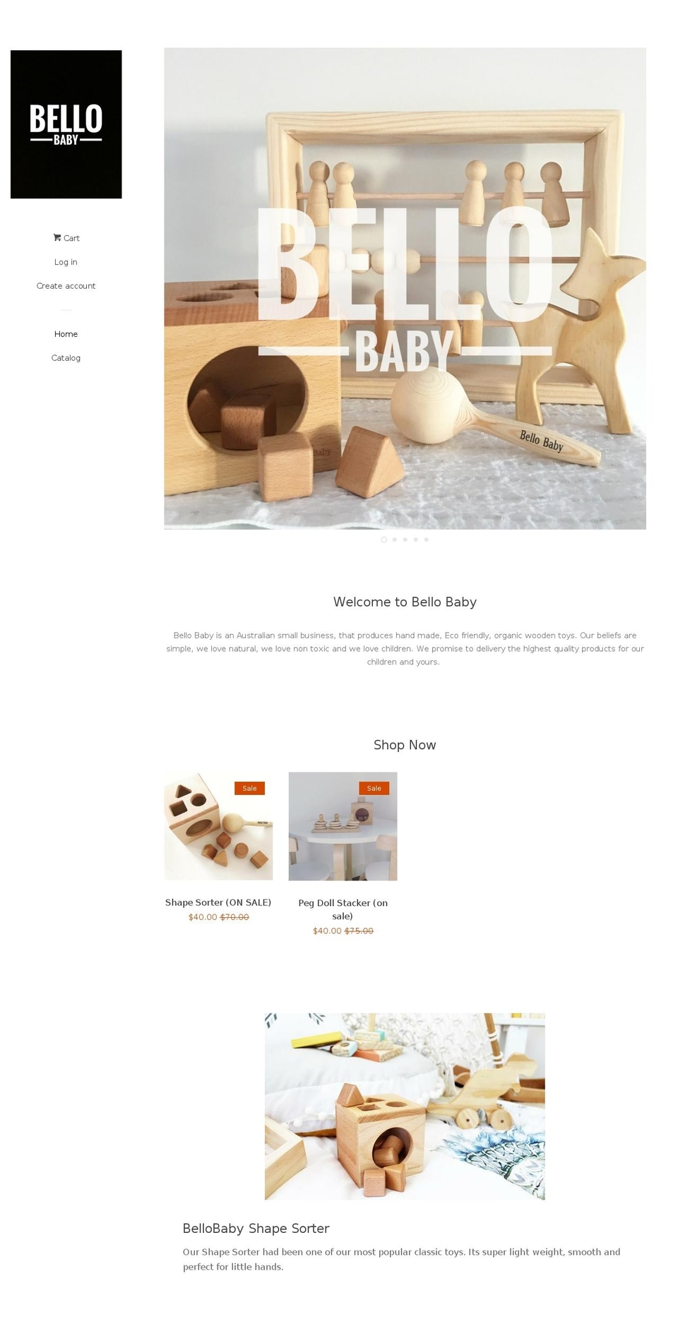bellobaby.com.au shopify website screenshot