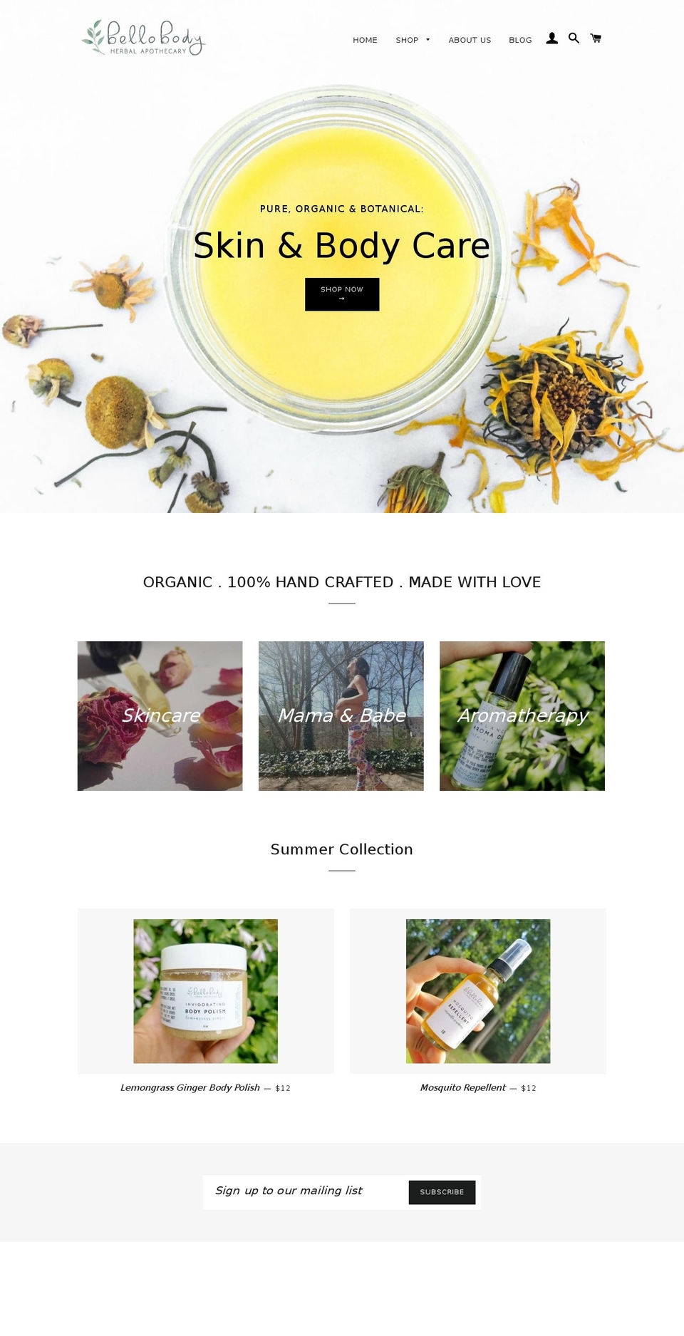 bellobodyskincare.com — Shopify storefront screenshot