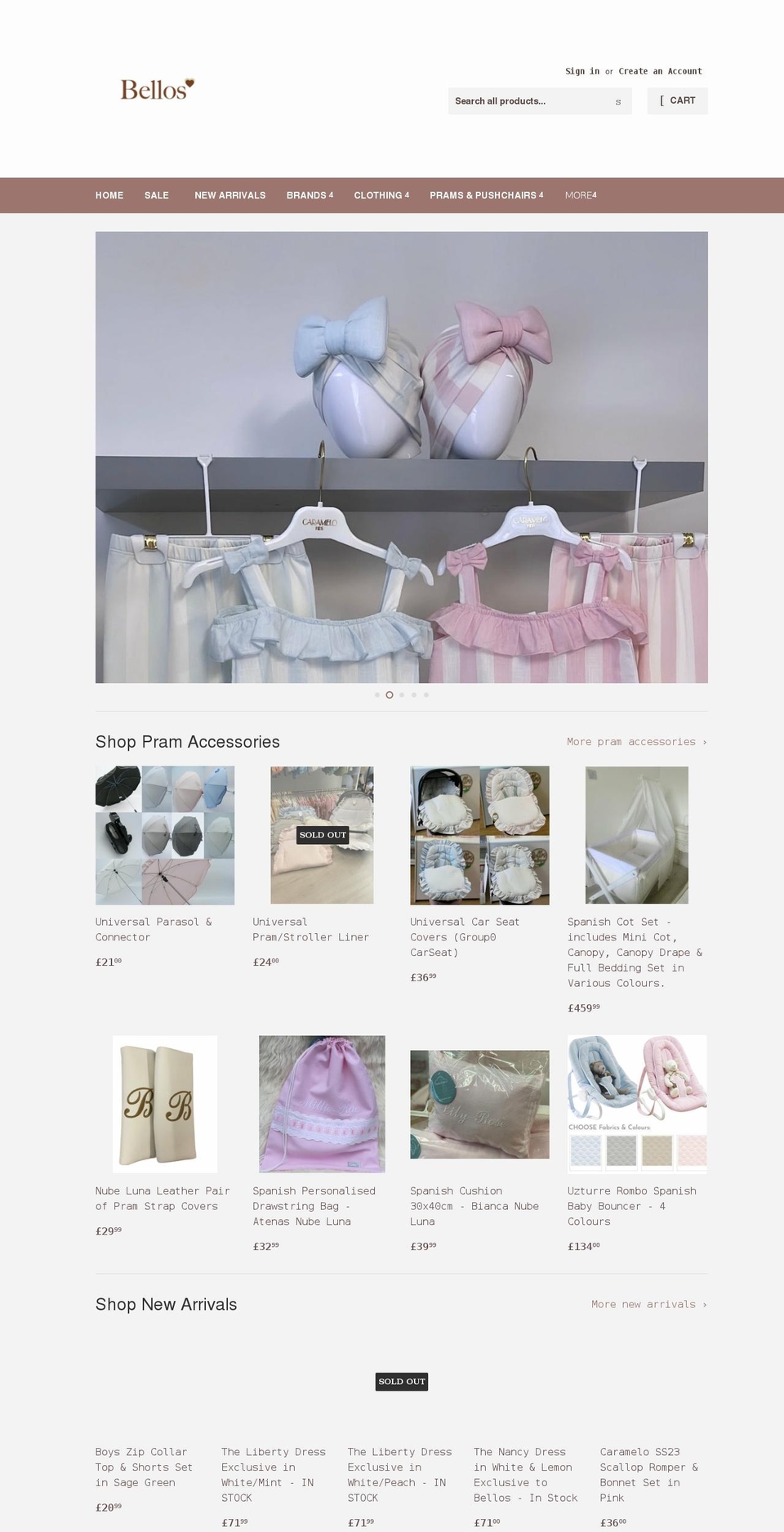 bellosboutique.com shopify website screenshot