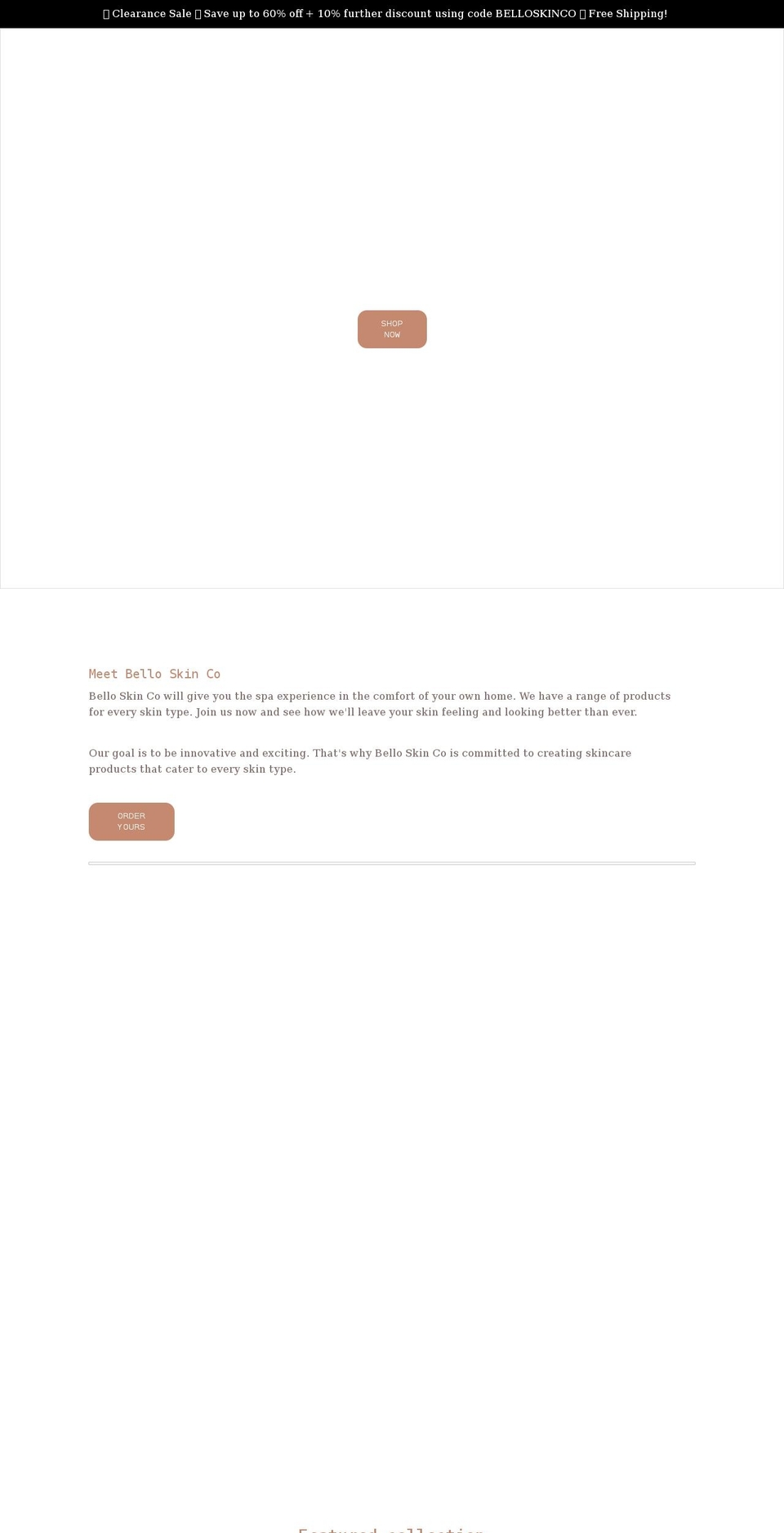 belloskinco.com shopify website screenshot
