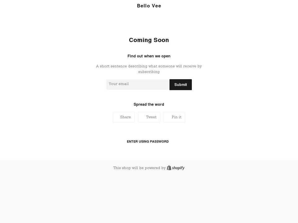 bellovee.com shopify website screenshot